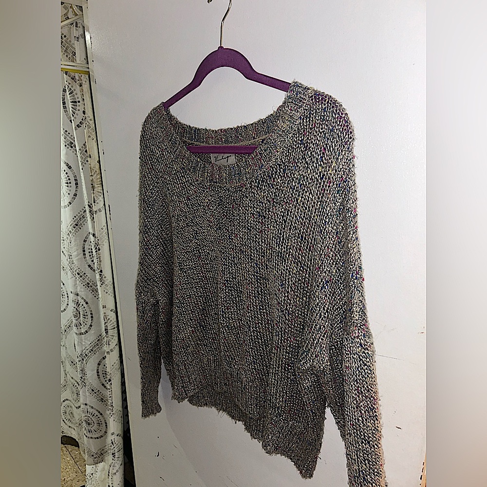 Gray/Multi Colored Womens Sweater Size Medium